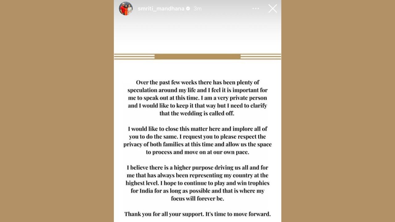 Smriti Mandhana Instagram Post